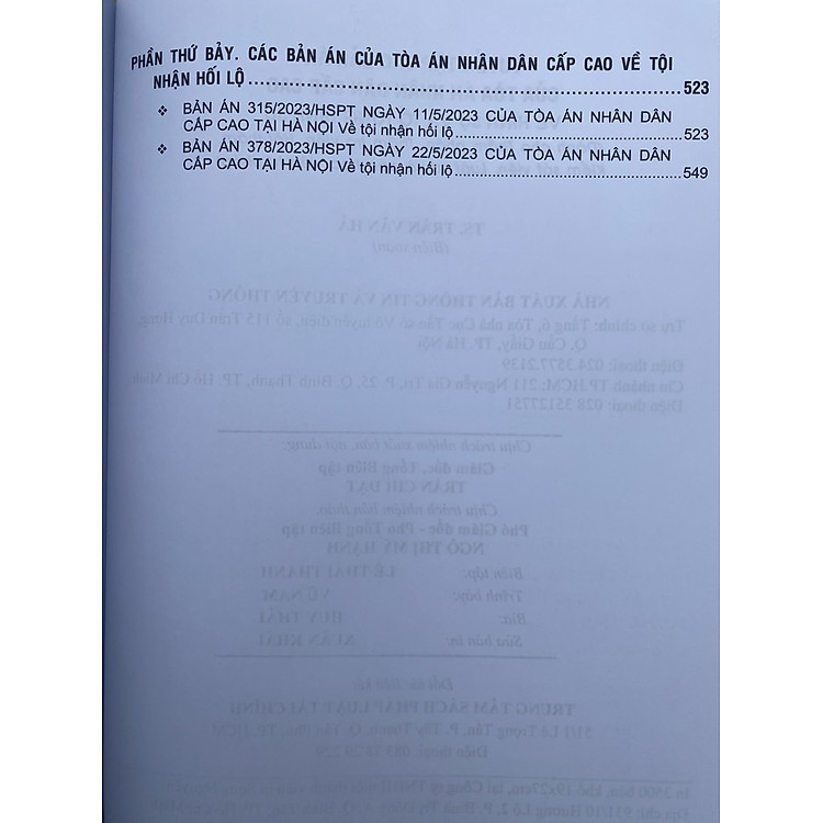Tuyển Tập Các Bản Án Của Toà Án Nhân Dân Cấp Cao về Hình Sự Và Tố Tụng Hình Sự - Ảnh 7