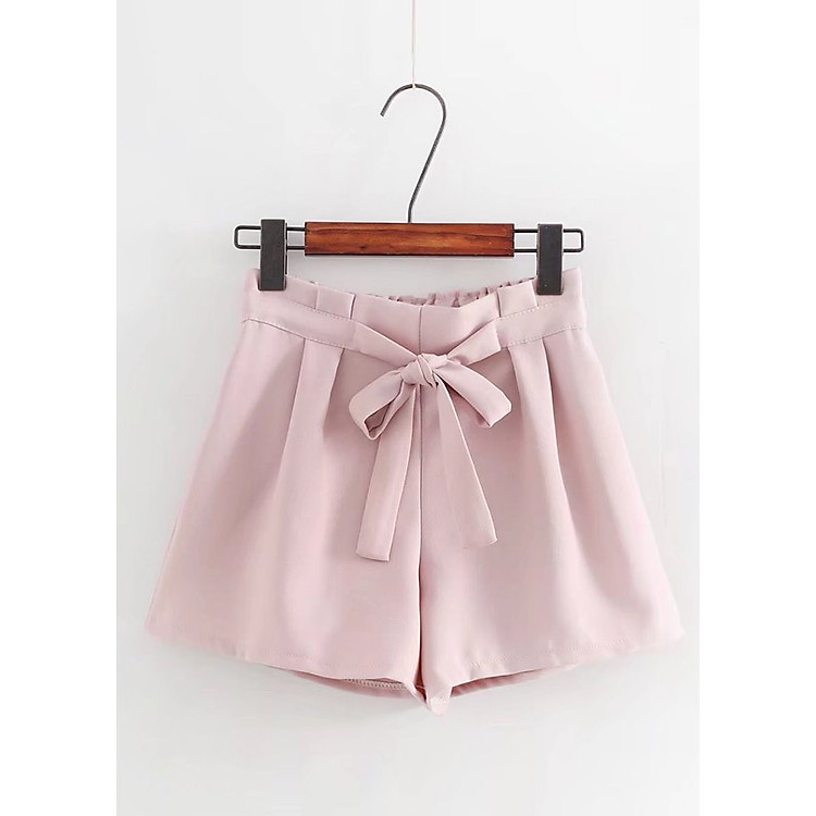 Quần Short Vải Nữ Thắt Nơ Eo 496