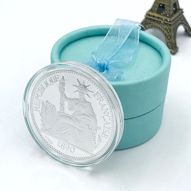 Đồng Xu Hoa Xòe Đánh Gió Đông Dương Hình Bà Đầm Bạc Ta Nguyên Chất S999 - Ảnh 5