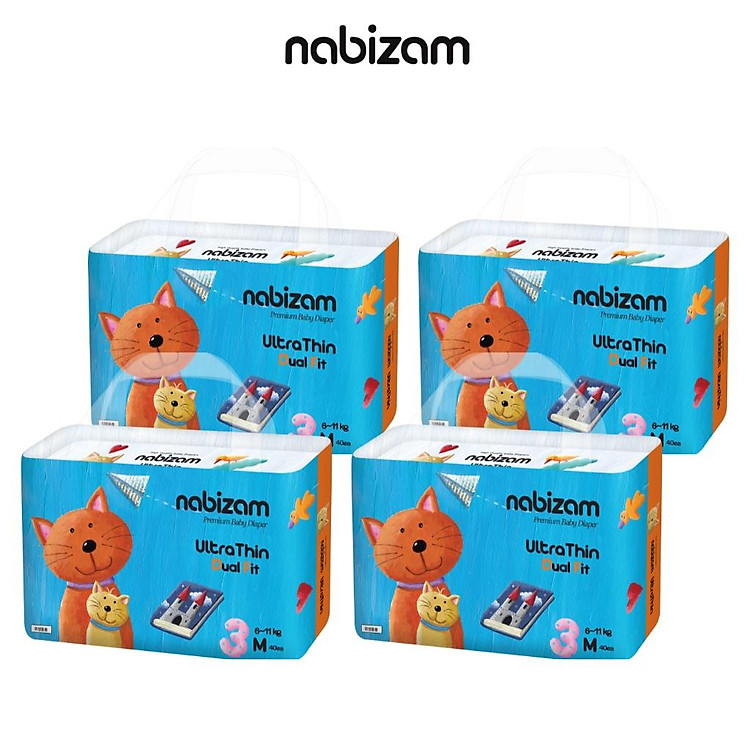 Combo 4 Bịch Tã Nabizam UltraThin Size M Chính hãng Ưu đãi