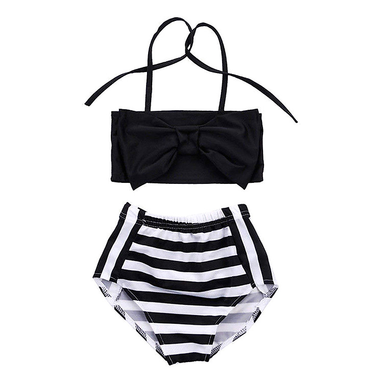 Đồ Bơi Bé Gái Áo Nơ Váy Kẻ Sọc