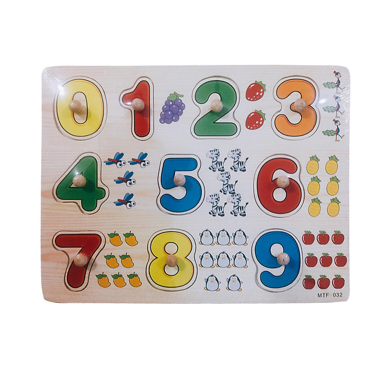 Đồ Chơi Tư Duy Bảng Gỗ Núm Ghép Hình Thông Minh Cho Bé Yêu