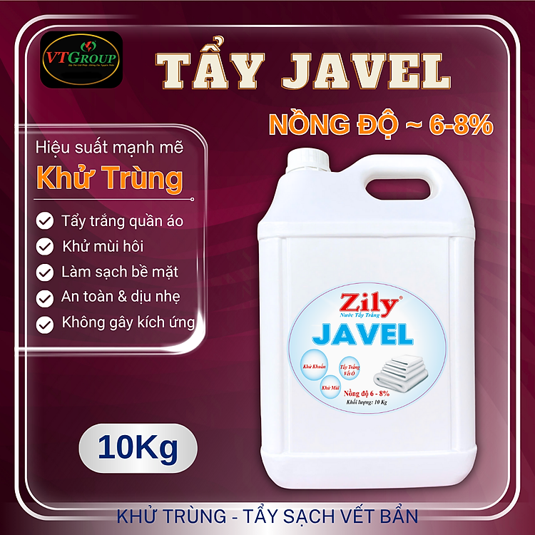 Nước Tẩy Trắng Javel Zily 10 Kg