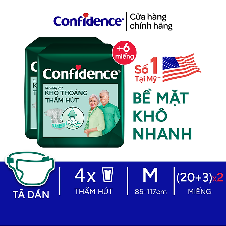 Combo 2 Tã Confidence Classic Size M/L Chính hãng Giá rẻ - Hình ảnh 3