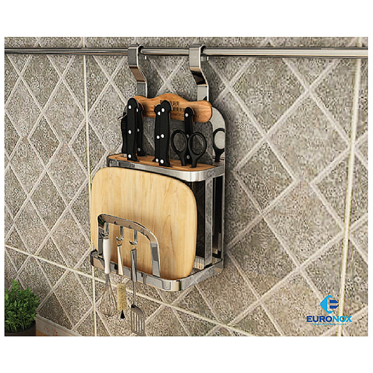 Giá dao thớt treo ngoài nan dẹt Hanging Kitchen baskets for knifes, cutting boards with Flat-bar