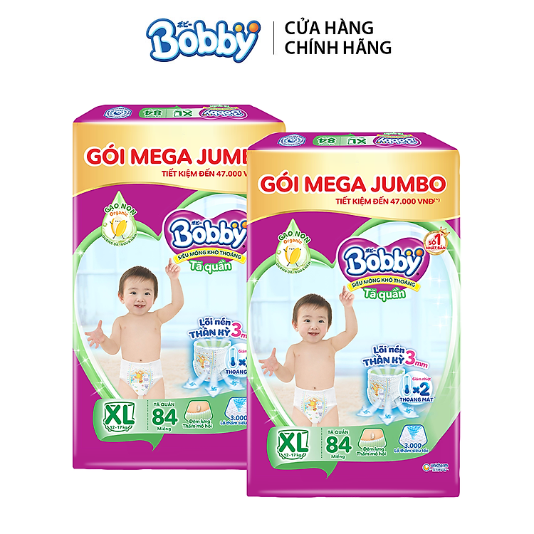 Mua Combo 2 Tã quần Bobby – Size XL Chính hãng Ưu đãi
