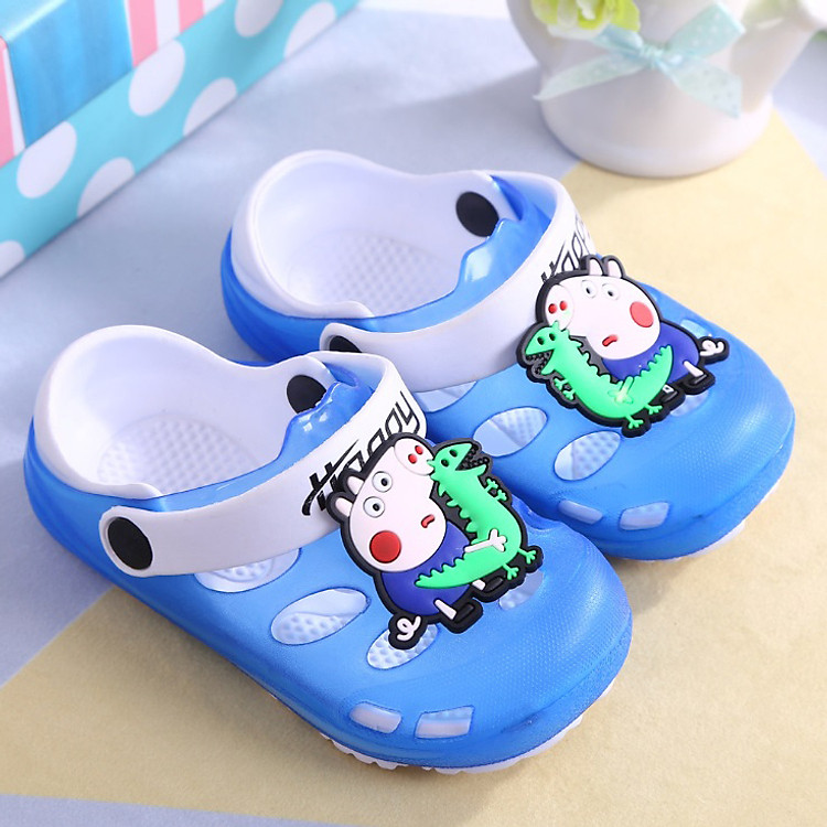 Dép Sục Cho Bé 2 - 8 Tuổi hình heo Peppa ôm khủng long size 24
