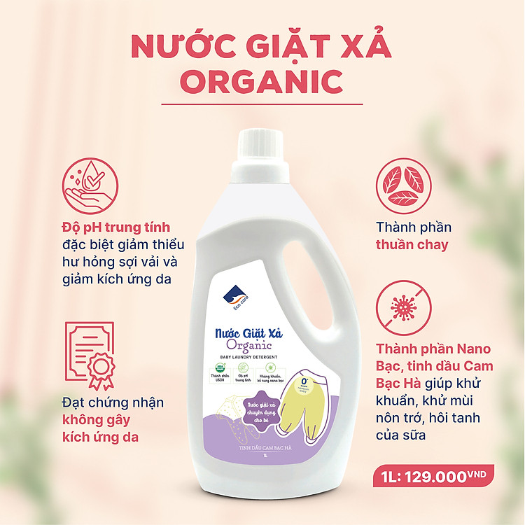 Nước Giặt Xả Hữu Cơ ECOCARE 100ml Chính hãng Giá tốt - Hình ảnh 3