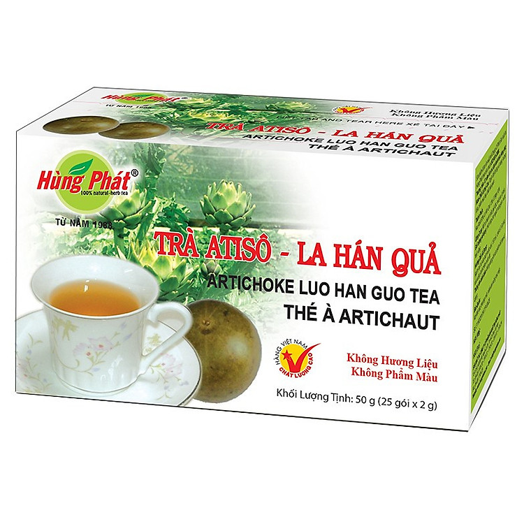Trà Atisô La Hán Quả Hùng Phát hộp 25 gói x 2 g