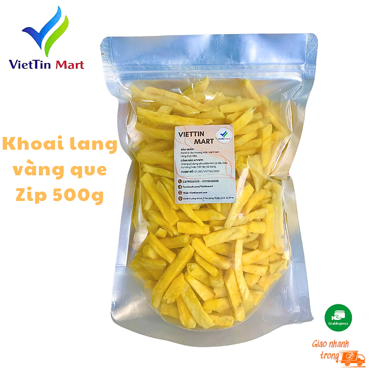 Khoai Lang Vàng Que Sấy Giòn Không Đường VietTin Mart 500g