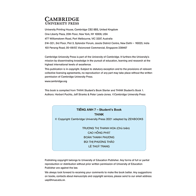 Tiếng Anh 7 Think - Student's Book - Ảnh 3