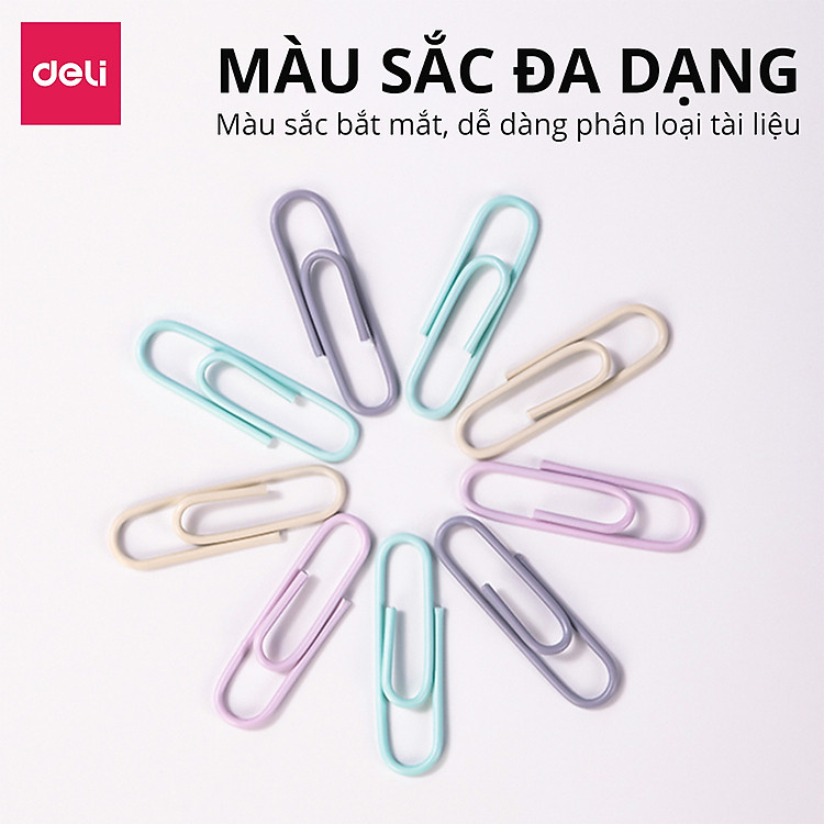 Hộp Kim Kẹp Giấy Ghim Vòng Màu Pastel 29mm (160 chiếc) - Ảnh 5