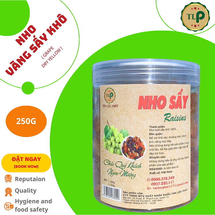 NHO VÀNG SẤY TÂN LỘC PHÁT HŨ 250G