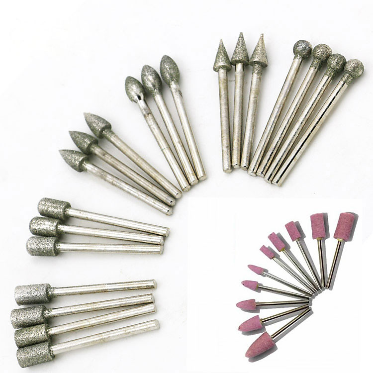 Bộ 20 mũi khoan mài lũa bonsai phủ kim cương chân 3ly (3mmx6mm) tặng kèm 5 mũi đá mài chân 3ly(3mm)