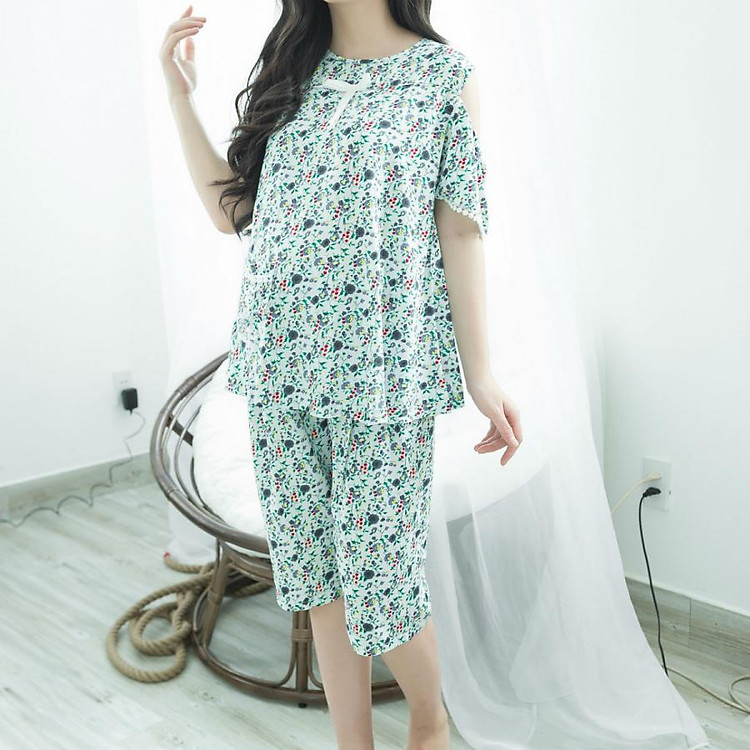 Bộ bầu lững tole khoét vai phối ren tay Emum