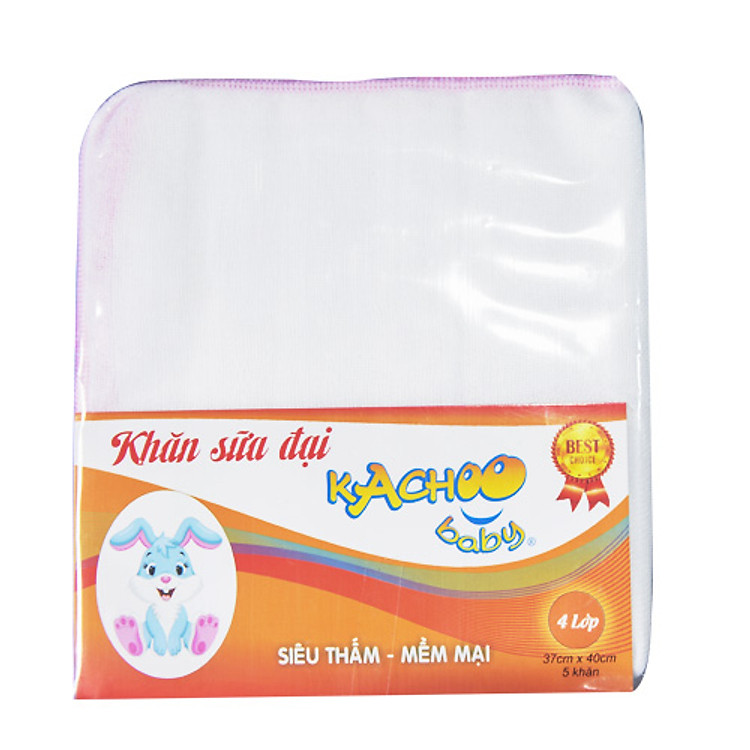 Khăn sữa 4 lớp KACHOOBABY - 5 cái Chính hãng Tiết kiệm - Hình ảnh 3