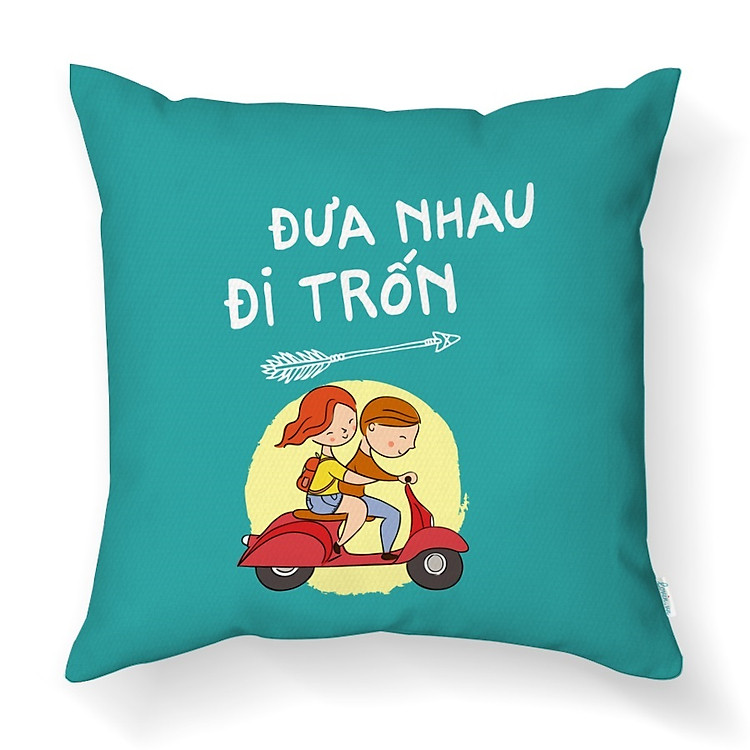Gối Tựa Lưng LOVIN Đưa Nhau Đi Trốn Gv1010 Vải Canvas