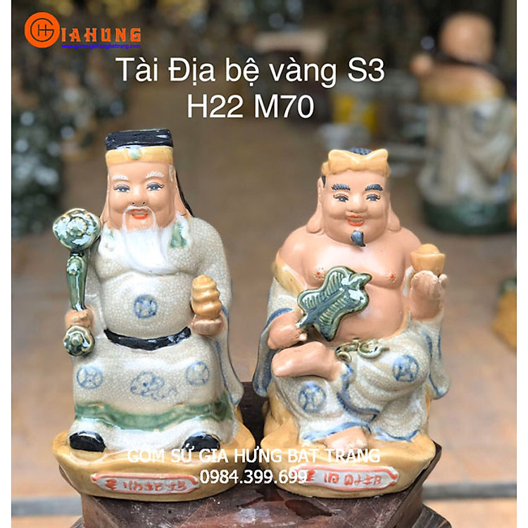 Tượng thần tài thổ địa gốm sứ bát tràng