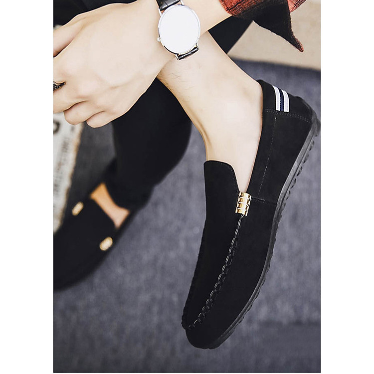 Giày Lười Nam Phong Cách Trẻ Trung Năng Động - Màu ĐenSV05