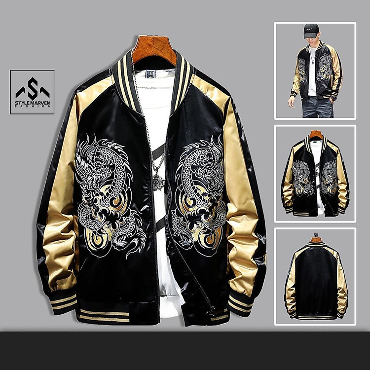 Áo Khoác Bomber Nam Nữ STYLE MARVEN In Họa Tiết Rồng Cuộn - AO KHOAC 9000030
