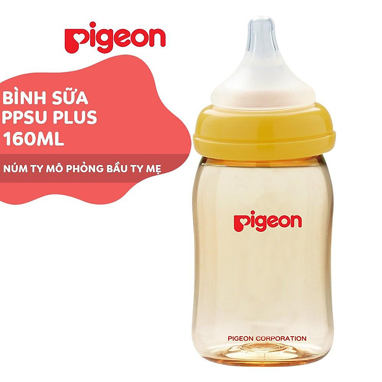 Mua Bình sữa cổ rộng PPSU Pigeon 160ml Chính hãng Giá rẻ - Hình ảnh 4