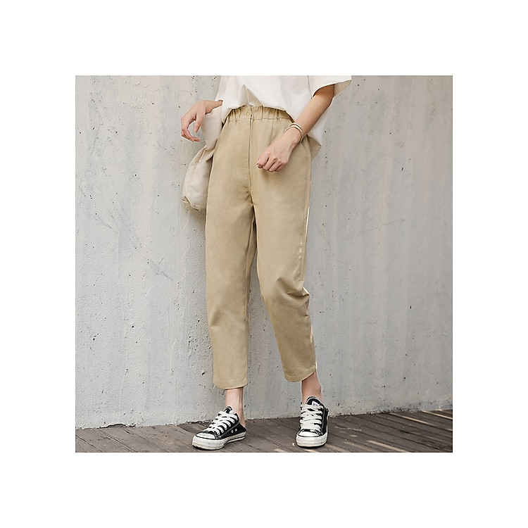 Quần baggy kaki khuy, tự tin, phong cách