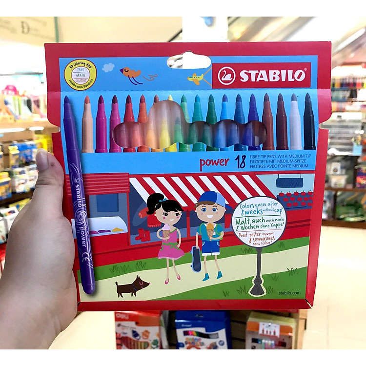 Bút Lông Đầu To Stabilo PW280-18 (18 cây)