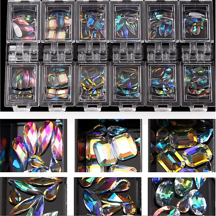 Đá đính móng nail set 12 mẫu