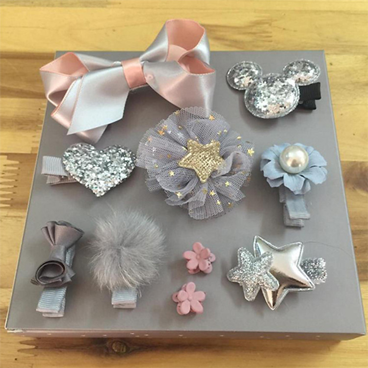 BỘ BĂNG ĐÔ, KẸP TÓC NƠ CÔNG CHÚA NHIỀU KIỂU DÁNG XINH XẮN CHO BÉ GÁI