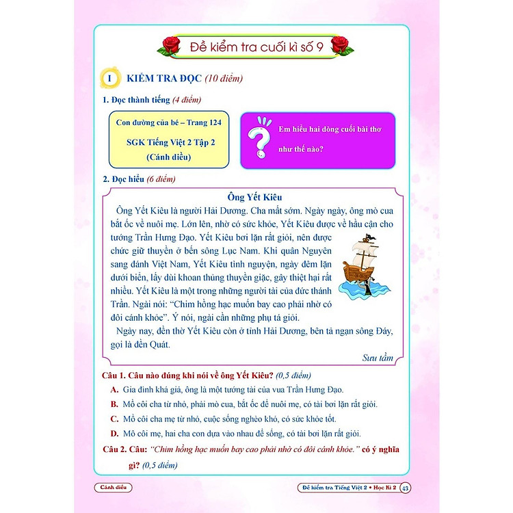 Đề Kiểm Tra TIẾNG VIỆT 2 Học Kì 2 - Ảnh 4