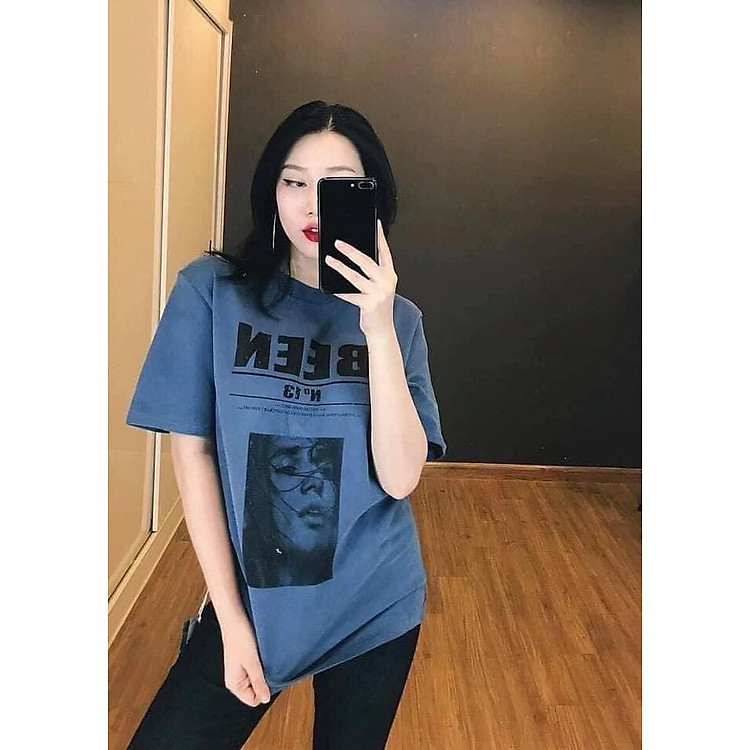 ÁO PHÔNG XANH THAN CHỮ BEEN IN