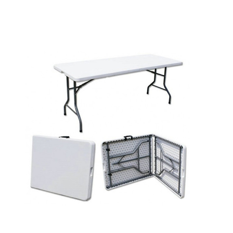 Bàn ghế xếp 70x180x75 cm và 6 ghế (kích thước đóng gói bàn 70x90x8 cm và 6 ghế 110x48x34 cm)