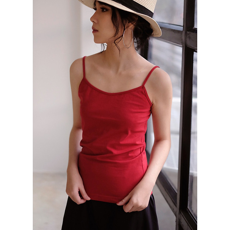 Áo hai dây thun cotton nữ Top Almería