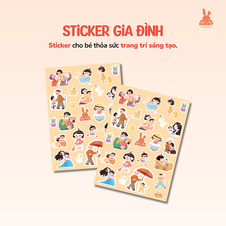 Sticker Gia Đình Dễ Thương Cho Bé