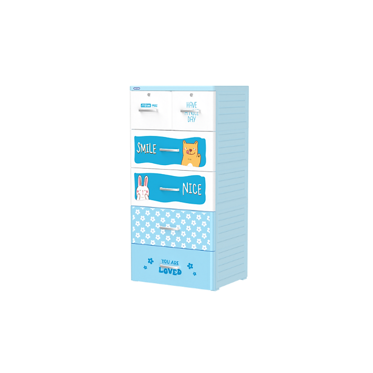 Tủ Mina 5 tầng DUY TÂN nhựa PP/ABS, bao gồm 4 hộc lớn và 2 hộc nhỏ, tủ quần áo đa năng, tiện lợi