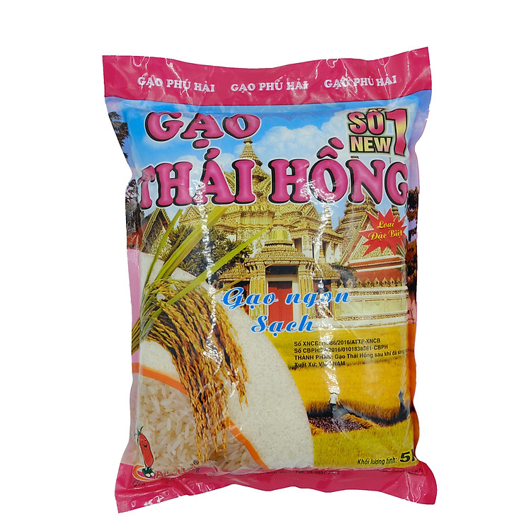 Gạo Thái hồng số 1 Phú Hải túi 5kg