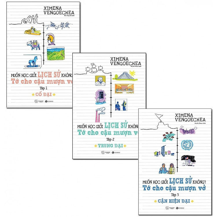 Combo sách Muốn Học Giỏi Lịch Sử Không? Tớ Cho Cậu Mượn Vở ( Cổ Đại, Trung Đại, Cận Hiện Đại)