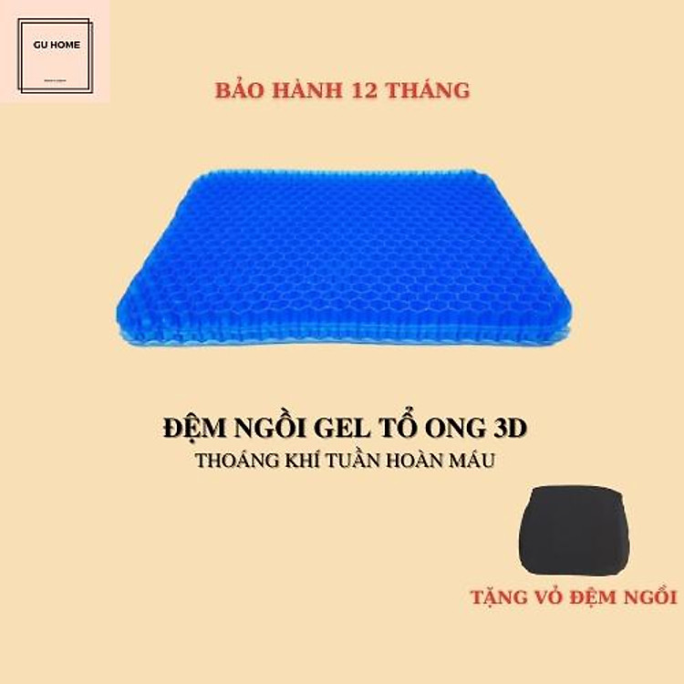 Đệm Ngồi Gel Lưới 3D Thoáng Khí Tuần Hoàn Máu, Đệm Gel Tổ Ong Lót Ghế Ngồi Văn Phòng, Ô Tô Tiện Lợi