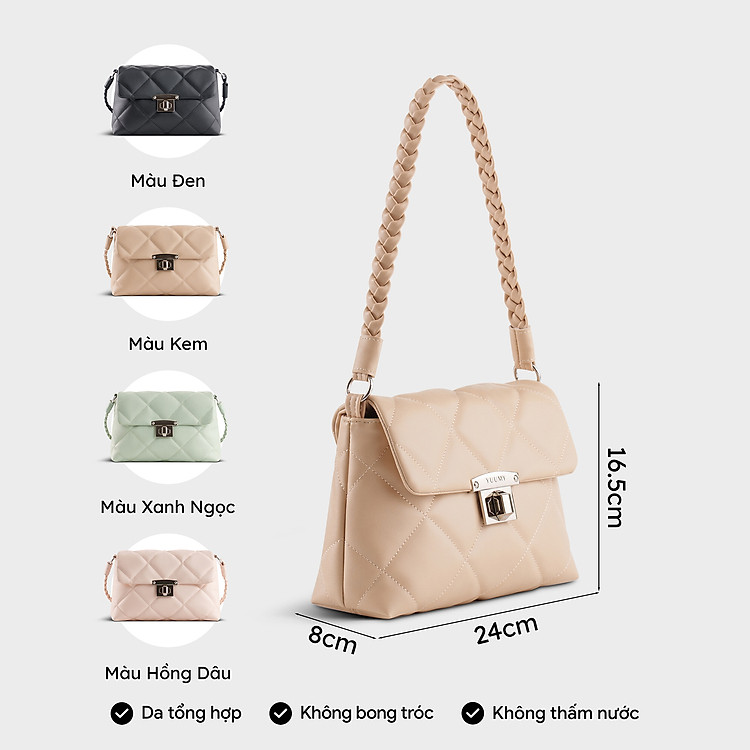 Túi Yuumy ( Thời trang nữ chần chỉ ô vuông cá tính size 24 - Túi đeo vai da Seasand YN255 ) - Ảnh 6