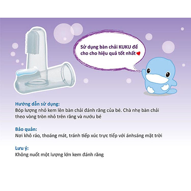 Kem Đánh Răng KuKu Duckbill Hương Nho Chính hãng Ưu đãi - Hình ảnh 3
