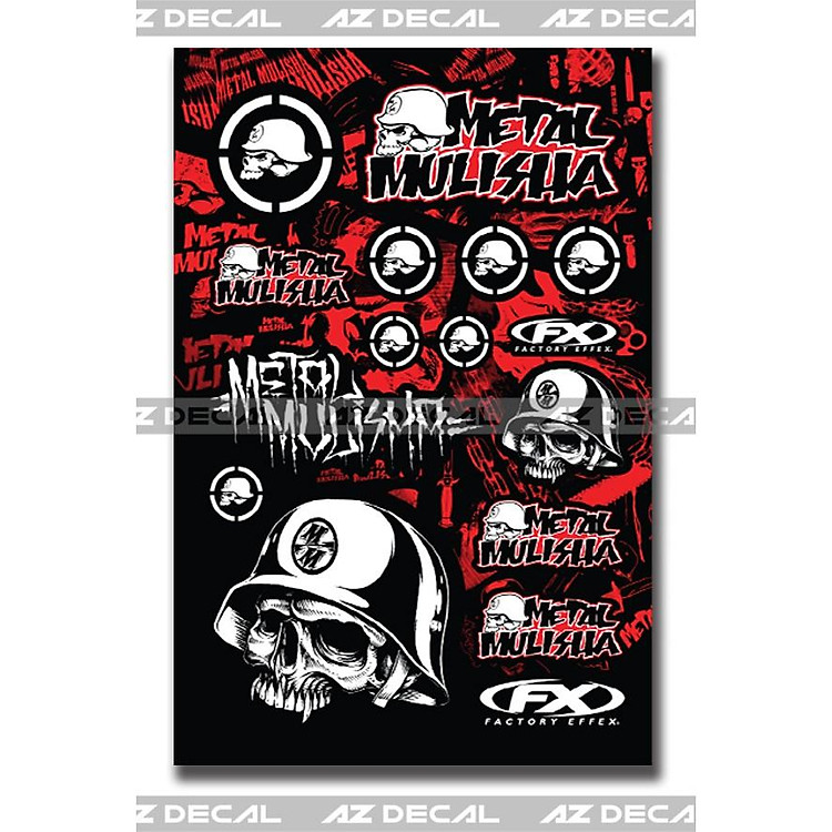 Tem Dán Xe Chủ Đề Metal Mulisha | Trang Trí Xe Máy, Xe Điện, Nón Bảo Hiểm, Laptop, Điện Thoại