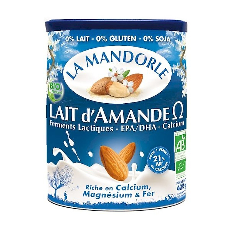 Sữa bột hạnh nhân omega hữu cơ La mandorle 400g