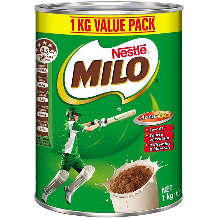 Sữa bột Milo Nestle chính hãng nội địa Úc 1kg - Phát triển chiều cao, tràn đầy năng lượng