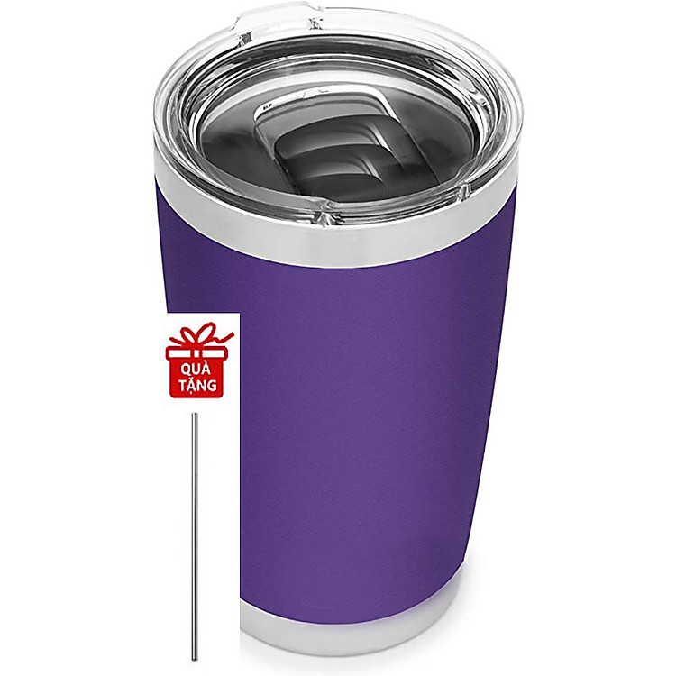 Ly Giữ Nhiệt Nắp Trượt Chống Tràn Rinfere - Tặng Kèm Ống Hút Không Gỉ, Dụng Cụ Vệ Sinh Ông Hút (590ml)