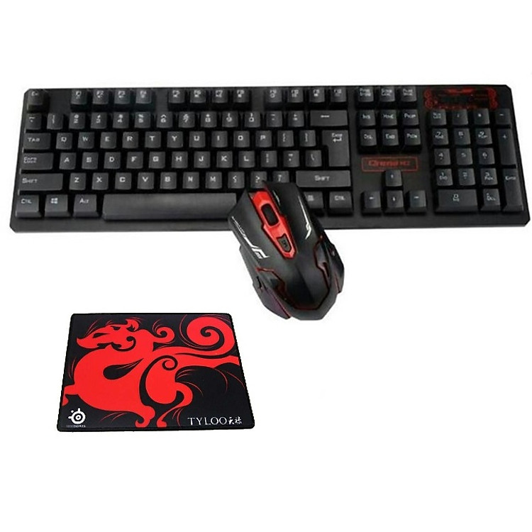Bàn Phím + Chuột Không Dây HK6500+ Lót Chuột