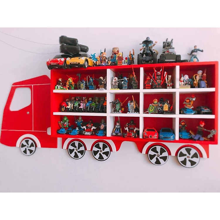Kệ Để Đồ Chơi, Xe Hơi Treo Tường Cho Bé Trai Bằng Gỗ