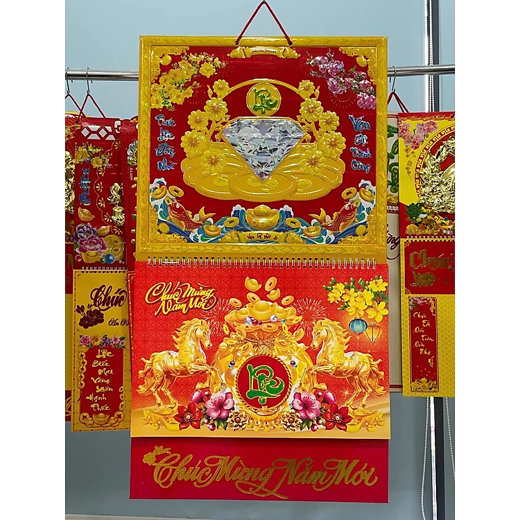 Lịch Tết 2026 - Bìa Lịch Dán Nổi Gắn Bộ Số (Gồm Bộ Số Và Bìa Lịch)