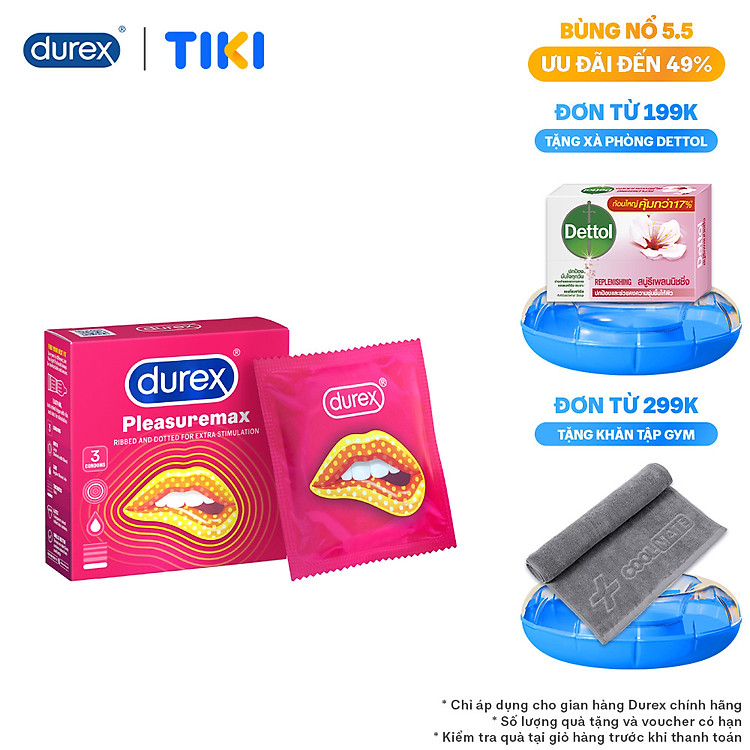 Bao cao su Durex Pleasuremax Hộp 3 Bao