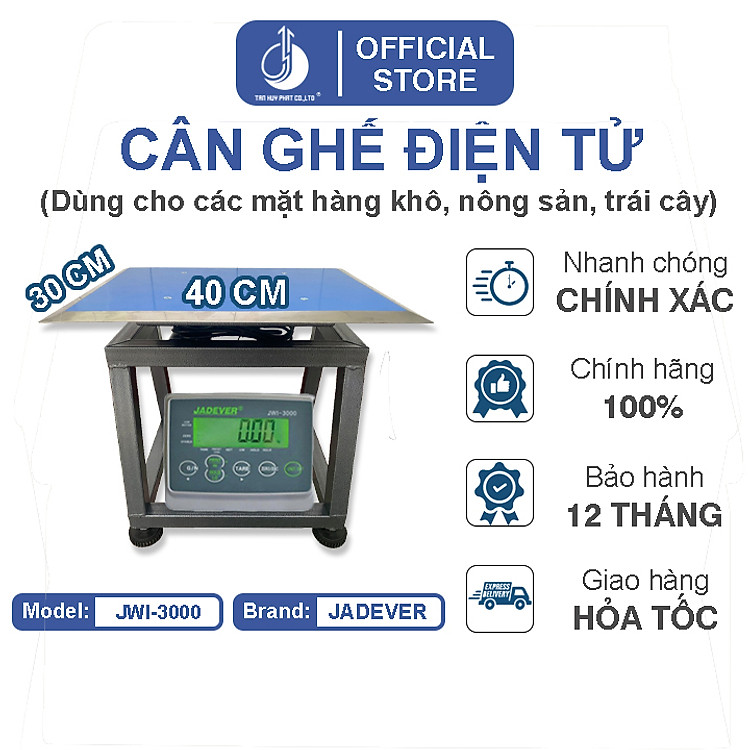 Cân Ghế Điện Tử JWI-3000 - Mặt Bàn Cân 300x400MM