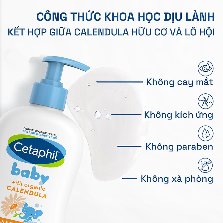 Combo Sữa tắm và Dưỡng thể Cetaphil Baby Chính hãng Giá rẻ - Hình ảnh 3